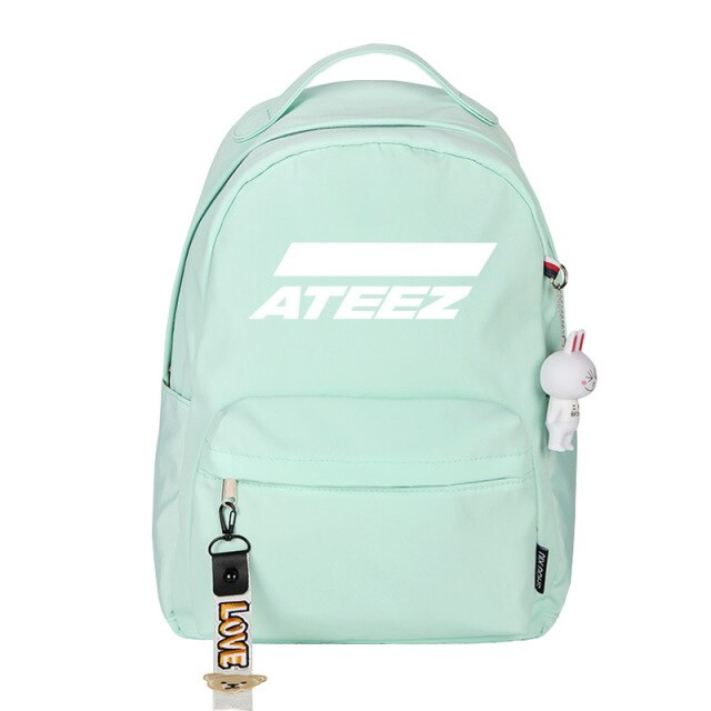 1 Pcs Kpop ATEEZ Women Student Printed Backpack Bag Canvas College Bag Teenager School Bag Accessories