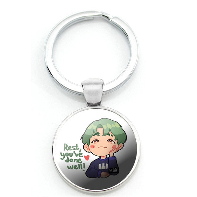1 Pcs Kpop Stray Kids JISUNG HUYUNJIN JEONGIN CHAN Cartoon Cute Figure Key Ring Kawaii Photo Metal Keychain Bag Pendant