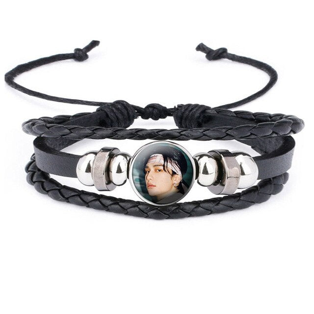 1 Pcs Kpop Stray Kids New Album GO Sheng CHANG BIN HYUN JIN FELIX LEE KNOW Hand-woven Leather Bracelet Around Accessories