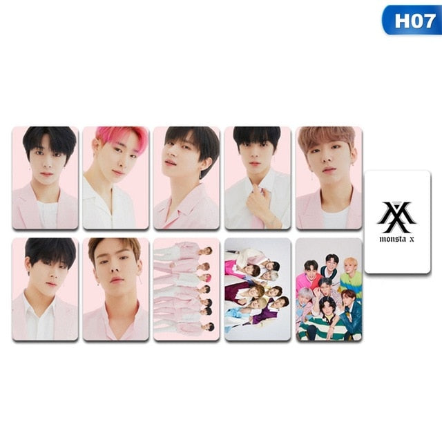 10PCS/Set Kpop Monsta X Double Side LOMO Card New Album FANTASIA X Photocards Fans Collection