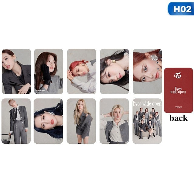 10Pcs/Box Kpop TWICE Album Eyes Wide Open LOMO Card Photocard Self Made Cards For Fans Collection Stationery