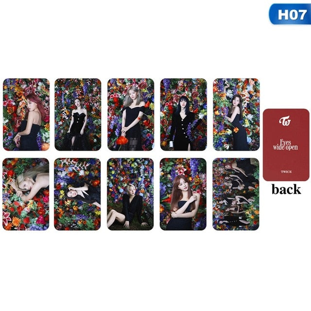 10Pcs/Box Kpop TWICE Album Eyes Wide Open LOMO Card Photocard Self Made Cards For Fans Collection Stationery