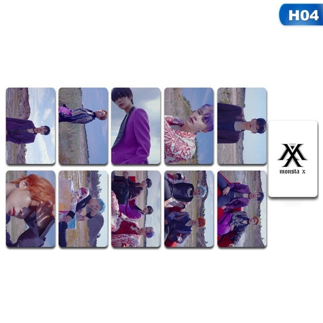10Pcs/Set Kpop Monsta X Double Sides LOMO Card New Album FANTASIA X Photocard Fans Collection