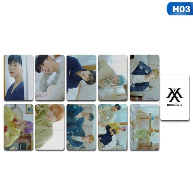 10Pcs/Set Kpop Monsta X Double Sides LOMO Card New Album FANTASIA X Photocard Fans Collection