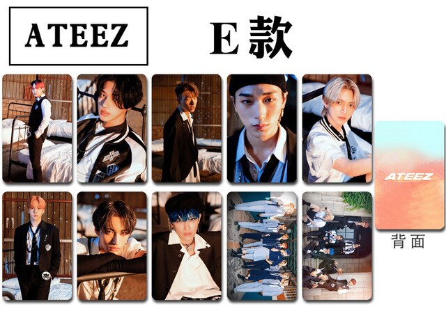 10pcs/set Kpop ATEEZ Photocard high quality LOMO CARD HD Self-Made Double-Sided print tectorial photo album cards