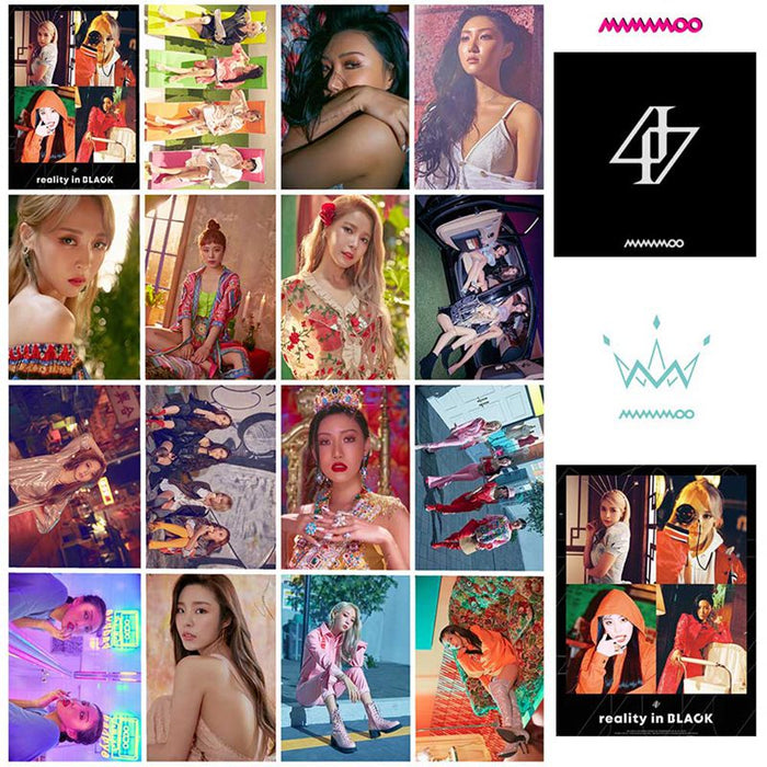 16Pcs/Set MAMAMOO Album Reality In BLACK Self Made Paper Lomo Card Photo Card Poster Photocard
