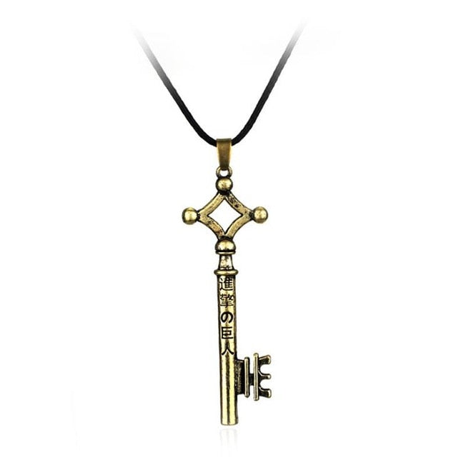 1pc Anime Attack on Titan Alloy Necklace Figure Toys Wings of Liberty Shingeki No Kyojin Leather Chain Gold Silver Pendant Gift
