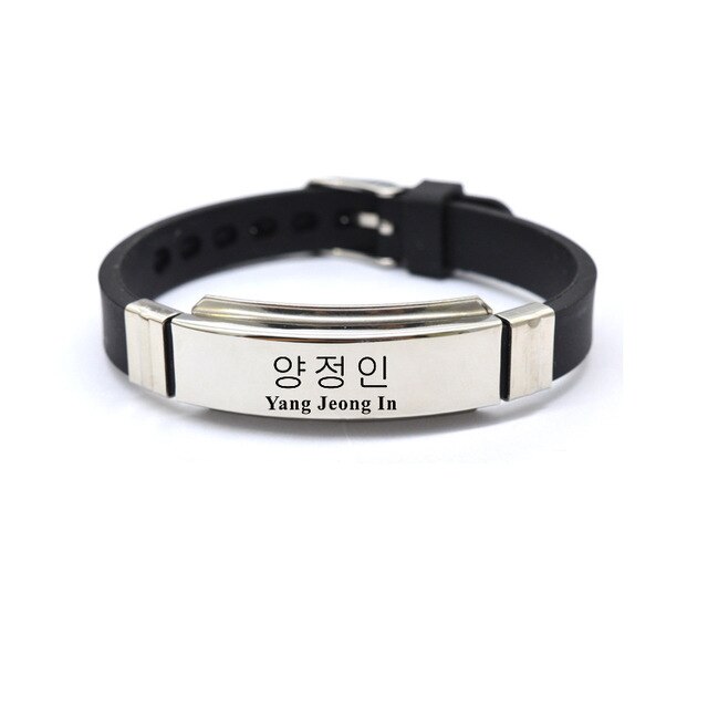 1pcs Kpop Stray kids bracelet logo name stainless steel silicone K-pop bracelet