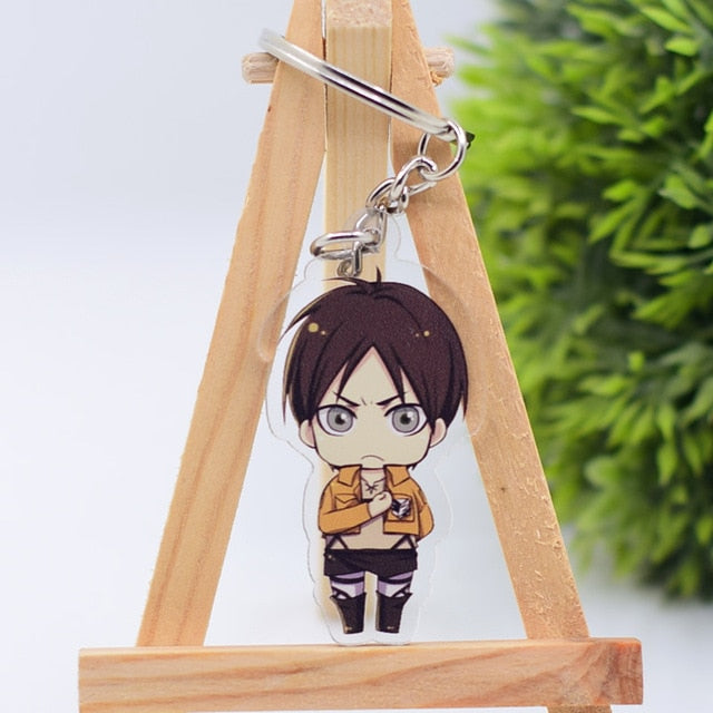 2019 Attack on Titan Keychain Double Sided Acrylic Key Chain Pendant Anime Accessories Cartoon Key Ring