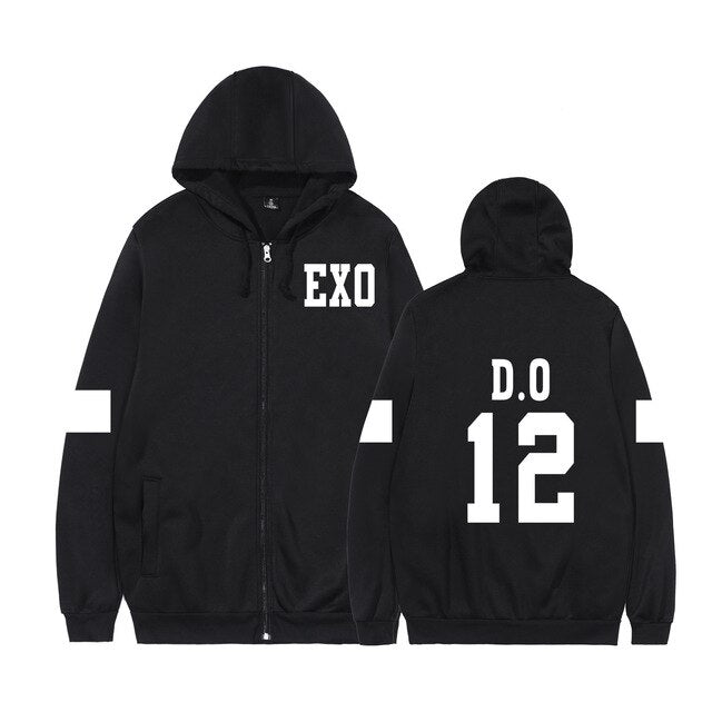 2021 KPOP Exo hoodie sweatshirt new style clothes Zip-up hoodies women casual sweatshirt TAO CHEN SUHO SEHUN XIUMIN