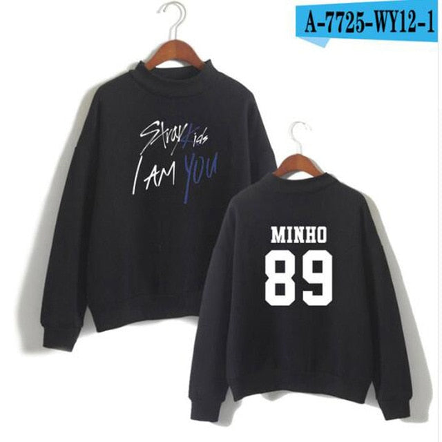 2019 KPOP Straykids Stray Kids Album I Am You CHANGBIN BANG CHAN WOOJIN MINHO Turtleneck Women Hoodie Sweatshirt Hip Hop Clothes