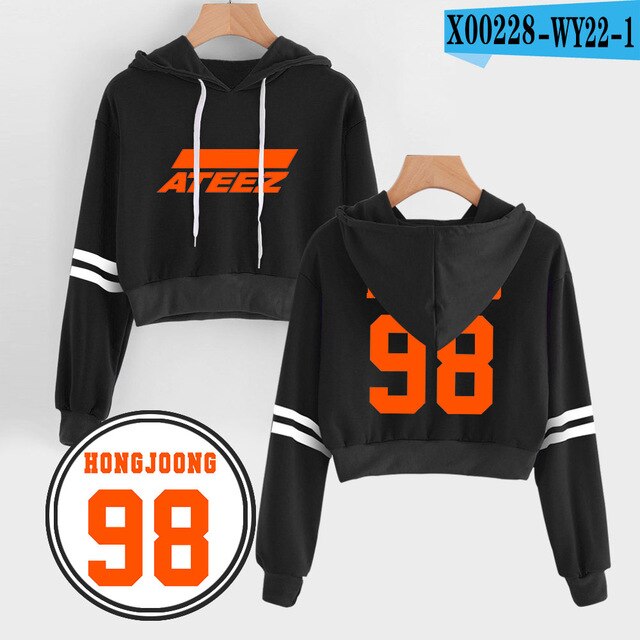 Korean Women ATEEZ Hoodie Hot Female Pink Coat Korea Style Sweatshirt tshirtsv Fashion - Kpopshop