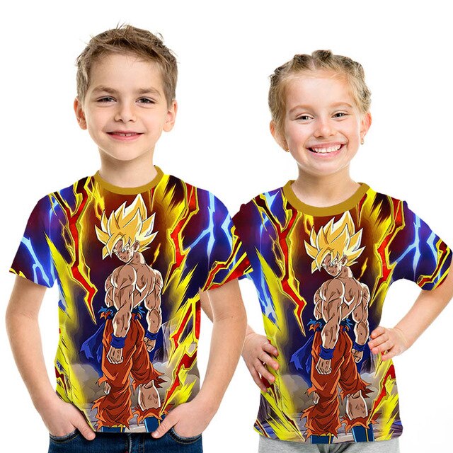 Kids Dragon Ball Z 3D Anime Goku Vegeta T-shirts Dragonball Shirt Super Saiyan Vegeta Children - Kpopshop