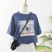Kpopshop Originals - new women  O-neck chic basic t-shirts korean vintage womens  tops - Kpopshop