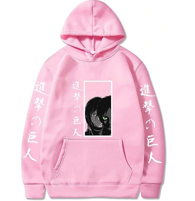 2020 Hot Japanese Anime Graphic Hoodies Attacking Giant Demon Slayer Attack on Titan Sweatshirt Unisex
