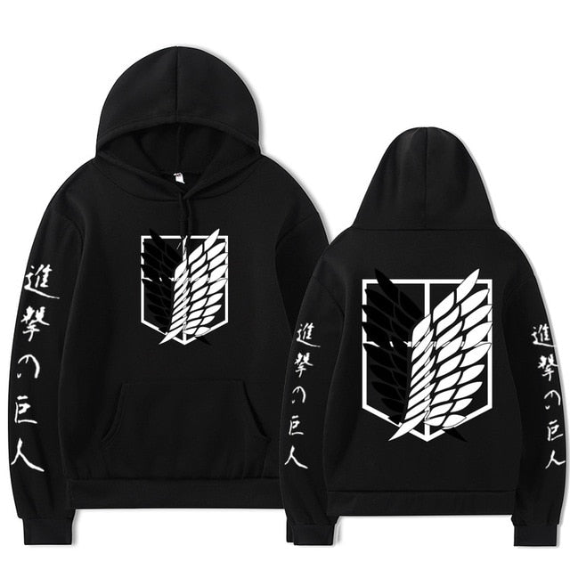 2020 Hot Japanese Anime Graphic Hoodies Attacking Giant Demon Slayer Attack on Titan Sweatshirt Unisex