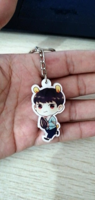 2021 Kpop EXO Chanyeol Baekhyun Bag Keychain Kai DO SUHO Cartoon Q Stryle Key Ring Car Jewelry