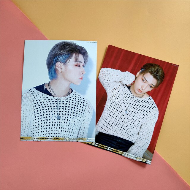 2pcs/set Kpop ATEEZ poster stickers 21*30cm self-adhesive Photo Album WONDERLAND hanging painting K-pop Ateez photo poster