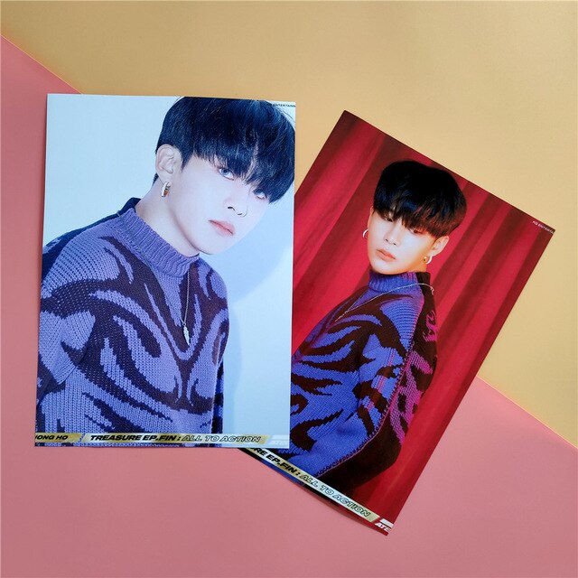 2pcs/set Kpop ATEEZ poster stickers 21*30cm self-adhesive Photo Album WONDERLAND hanging painting K-pop Ateez photo poster