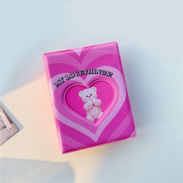 3 Inch Photo Album INS Korean Cute Cartoon Rabbit Bear Picture Storage Case 40 Pockets Polaroid Album Kpop Photocard Holder