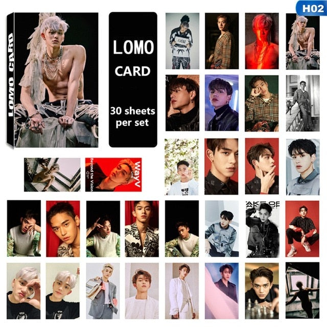 30PCS/Set KPOP NCT WayV New Album Self Made Paper Lomo Card LUCAS TEN WINWIN Photo Card Photocards For Fans