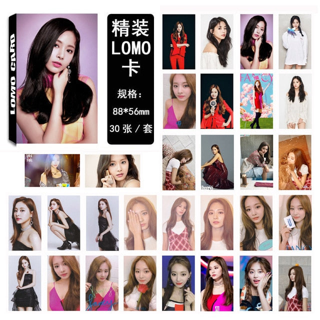 30pcs/set Kpop TWICE photocard Group single photo album lomo card HD high quality Print for fans collection new arrivals
