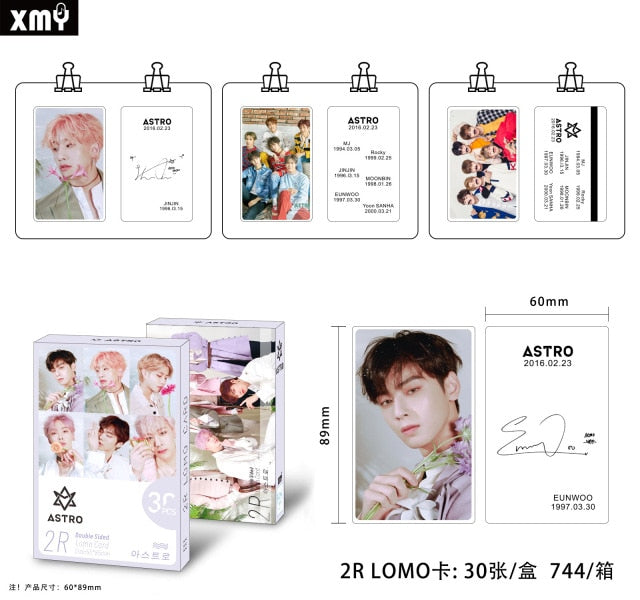 30pcs/set Kpop stray kids Double Print signture photocard high quality Twice X1 ASTRO album poster kpop lomo card