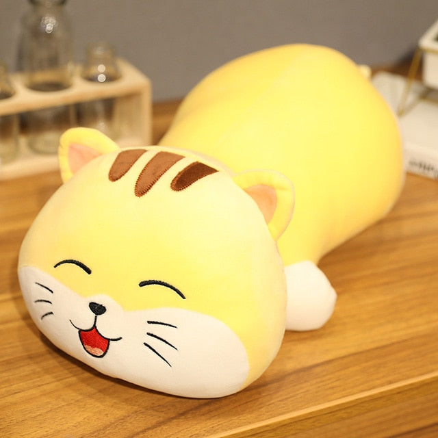 35/50/ 60cm Kawaii Lying Cat Plush Toys Stuffed Cute Cats Doll Lovely Animal Pillow Soft Cartoon Cushion