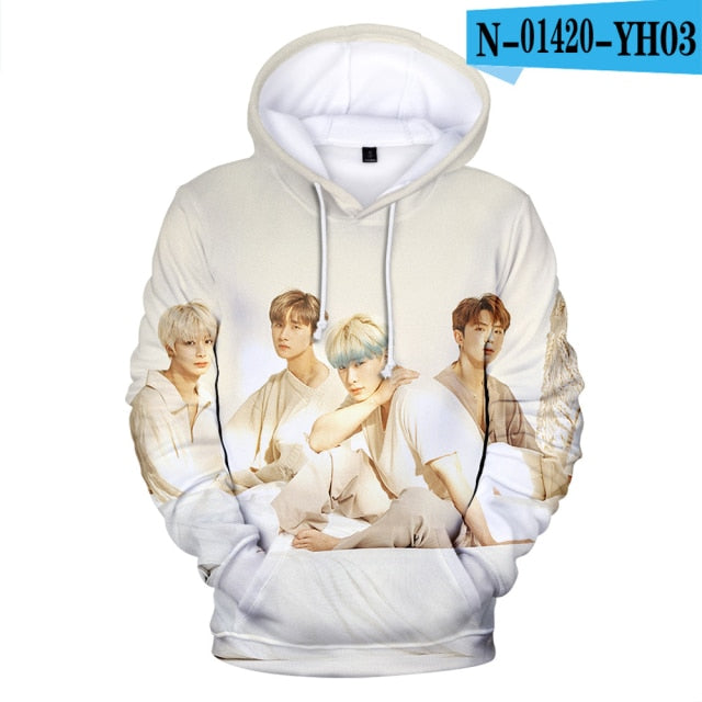 3D Monsta X Hoodies Sweatshirts Men/Women HIP HOP Harajuku Long Sleeve Autumn Monsta X pullovers 3D Print Hoodies