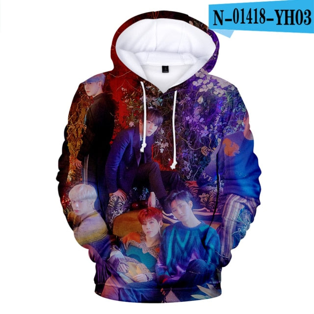 3D Monsta X Hoodies Sweatshirts Men/Women HIP HOP Harajuku Long Sleeve Autumn Monsta X pullovers 3D Print Hoodies