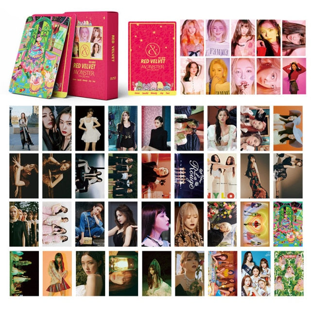 45 Pcs / Set Kpop Red Velvet Photocard Album Poster Card High Quality HD Ins Picture Self Made Paper Lomo Card Fans Gift
