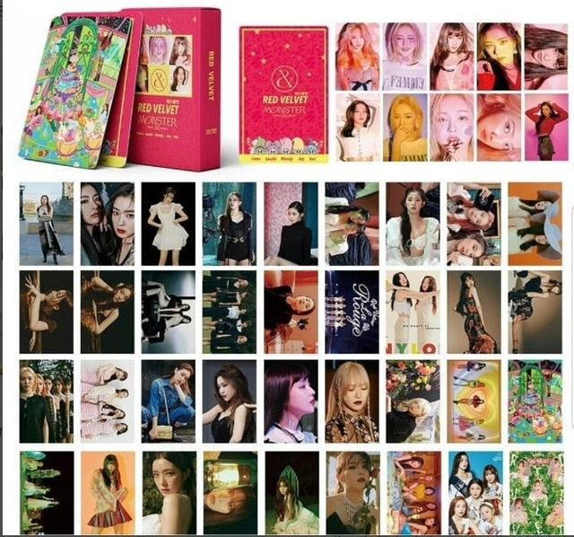 54 Pcs / Set Kpop BP EXO Twice Red Velvet TXT Album Photo Card LOMO Cards Postcards Decoration Supplies Fans Gifts