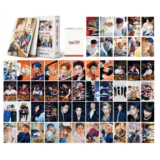 55 Pcs/Set 2021 KPOP Stray Kids Christmas Evel Lomo Cards New Music Album HD Photocards Postcard Korean Fashion Gift