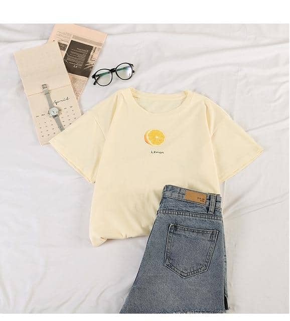 Kpopshop Originals - 90s girl Women carrot O-neck T-shirts Vintage Ullzang  Top Tees Female - Kpopshop