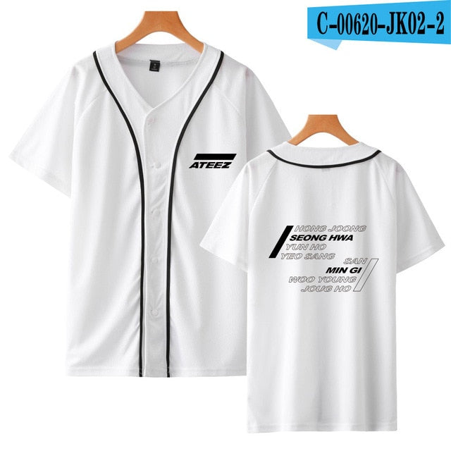 ATEEZ Printed baseball t shirt Women Men Popular Tee shirt Clothes   Kpop tshirt Tops Plus Size