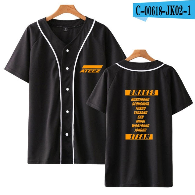ATEEZ Printed baseball t shirt Women Men Popular Tee shirt Clothes   Kpop tshirt Tops Plus Size