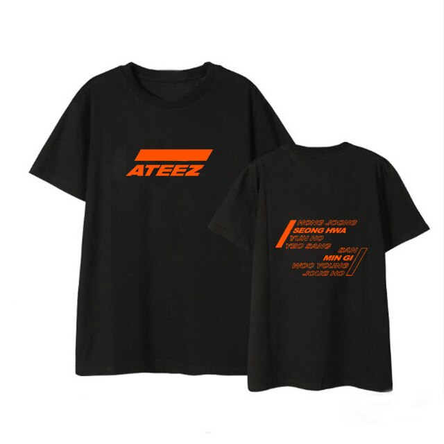 ATEEZ kpop Pink T-shirt New Korean loose Plus Size Round Collar - Kpopshop