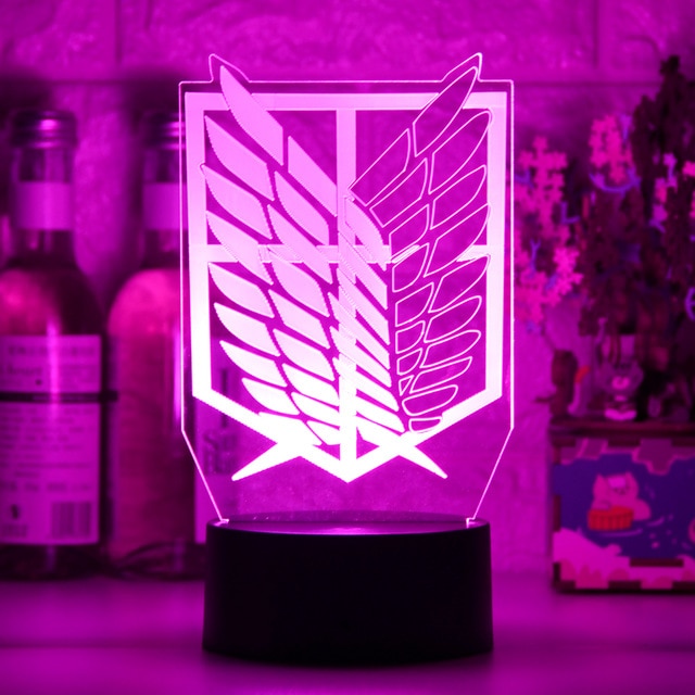 Acrylic Table Lamp Anime Attack on Titan for Home Room Decor Light Cool Kid Child Gift Captain Levi Ackerman Figure Night Lights