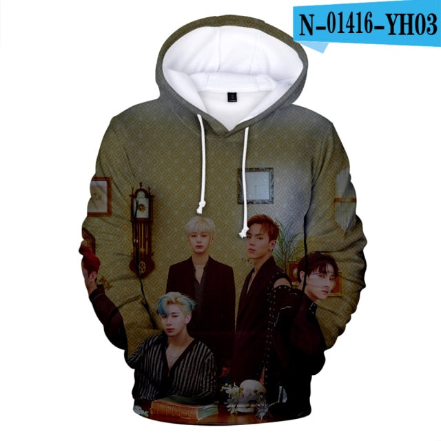Monsta X 3D Hoodies Men/Women Autumn Fashion Casual Sweatshirts 3D Print Monsta X Men's Hoodie TOP