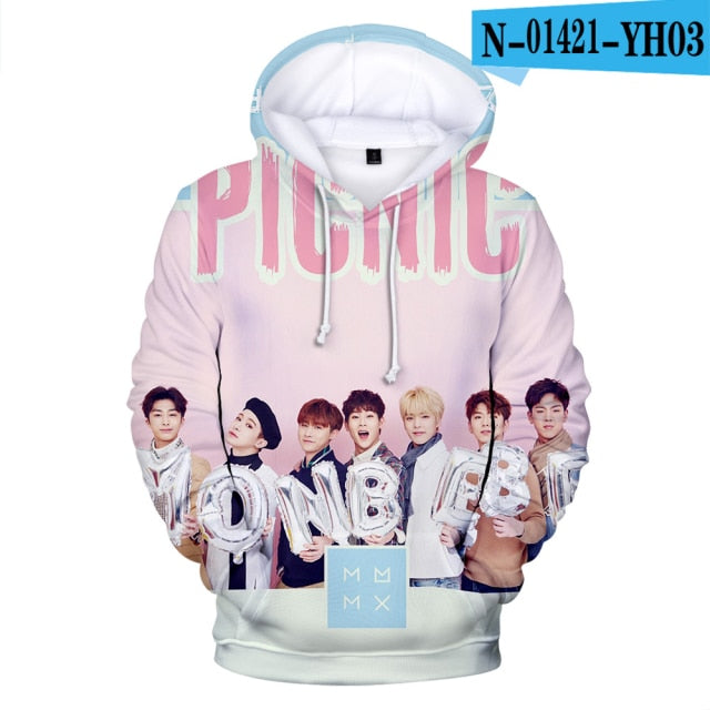 Monsta X 3D Hoodies Men/Women Autumn Fashion Casual Sweatshirts 3D Print Monsta X Men's Hoodie TOP