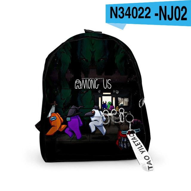 Among Us Backpacks Small Bags Unisex Candy Colors 3D Oxford Waterproof Key Chain Accessories Cute Kawaii Boys Girls School Bags