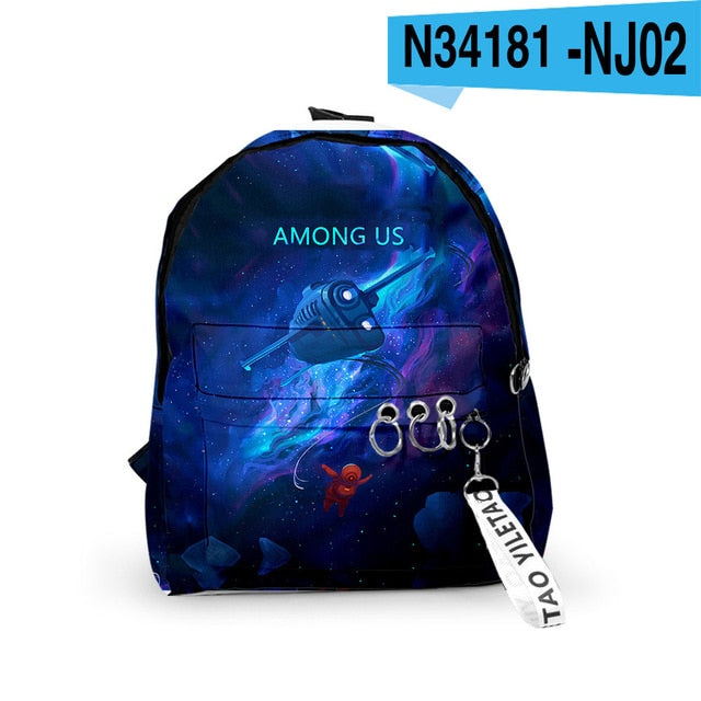 Among Us Backpacks Small Bags Unisex Candy Colors 3D Oxford Waterproof Key Chain Accessories Cute Kawaii Boys Girls School Bags