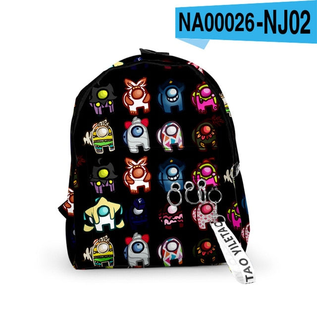 Among Us Backpacks Small Bags Unisex Candy Colors 3D Oxford Waterproof Key Chain Accessories Cute Kawaii Boys Girls School Bags