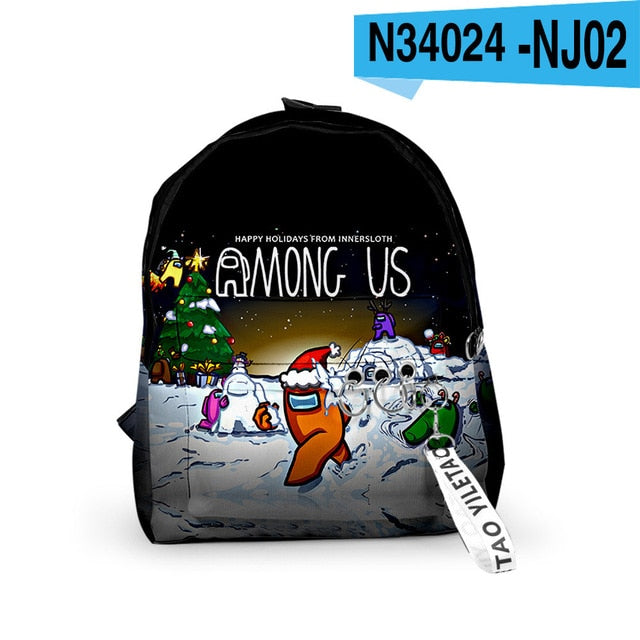 Among Us Backpacks Small Bags Unisex Candy Colors 3D Oxford Waterproof Key Chain Accessories Cute Kawaii Boys Girls School Bags