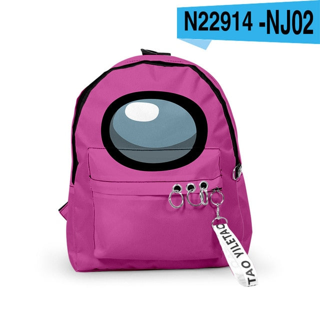 Among Us Backpacks Small Bags Unisex Candy Colors 3D Oxford Waterproof Key Chain Accessories Cute Kawaii Boys Girls School Bags