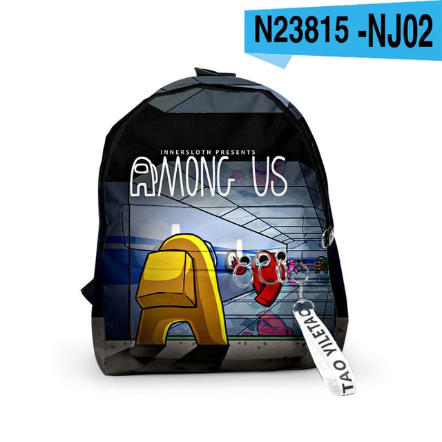 Among Us Backpacks Small Bags Unisex Candy Colors 3D Oxford Waterproof Key Chain Accessories Cute Kawaii Boys Girls School Bags