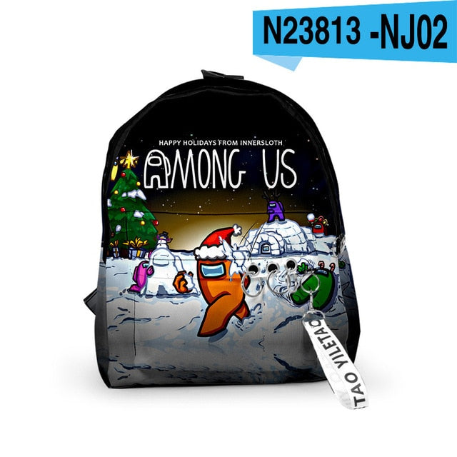 Among Us Backpacks Small Bags Unisex Candy Colors 3D Oxford Waterproof Key Chain Accessories Cute Kawaii Boys Girls School Bags