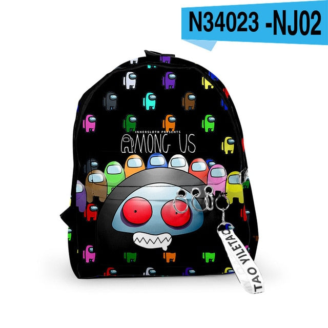 Among Us Backpacks Small Bags Unisex Candy Colors 3D Oxford Waterproof Key Chain Accessories Cute Kawaii Boys Girls School Bags