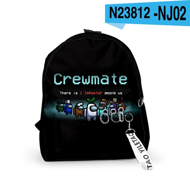 Among Us Backpacks Small Bags Unisex Candy Colors 3D Oxford Waterproof Key Chain Accessories Cute Kawaii Boys Girls School Bags