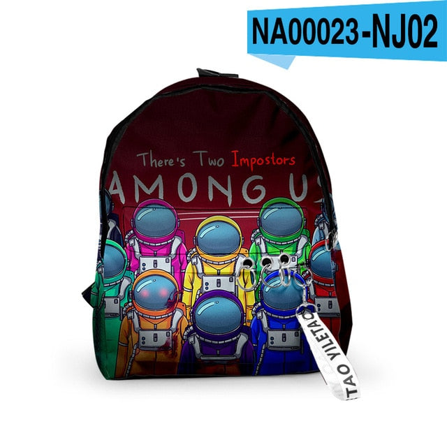 Among Us Backpacks Small Bags Unisex Candy Colors 3D Oxford Waterproof Key Chain Accessories Cute Kawaii Boys Girls School Bags